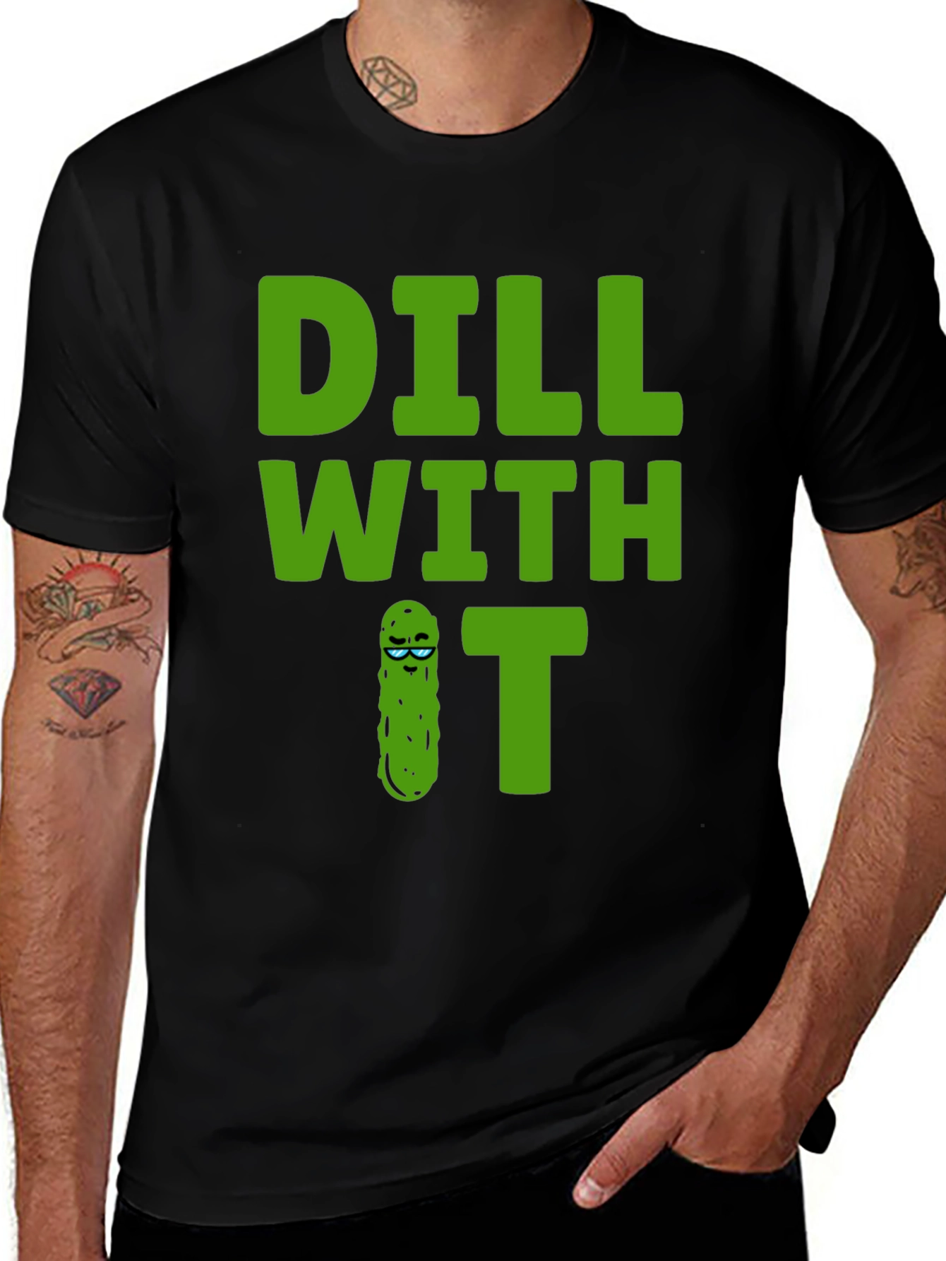 Variant 20 of Dill With It Graphic Tee - Funny Pickle T-Shirt