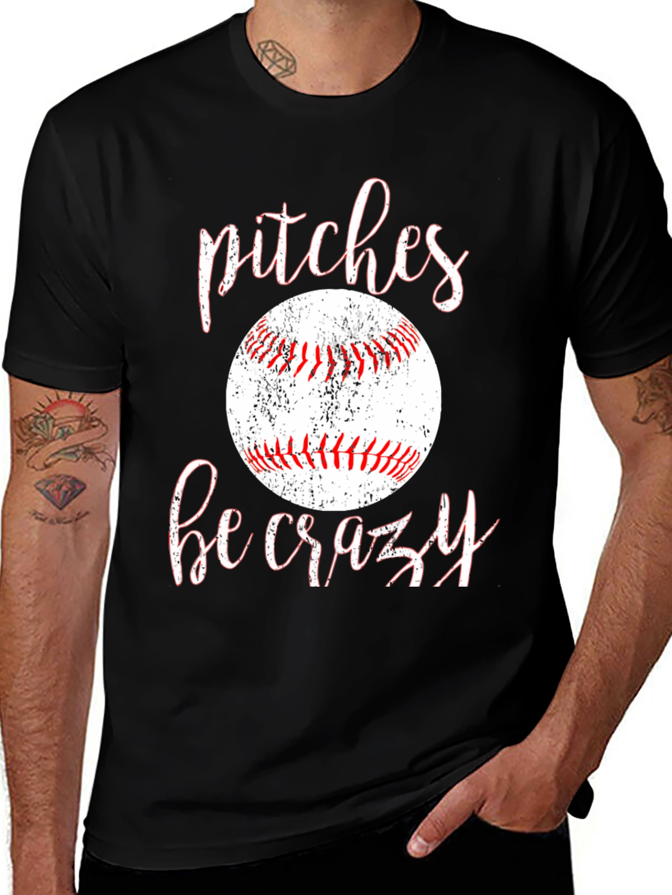 Variant 30 of Pitches Be Crazy Baseball Graphic Tee