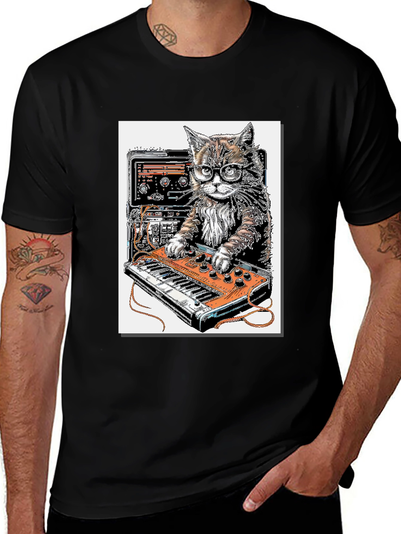 Variant 6 of Cool Cat DJ Graphic T-Shirt