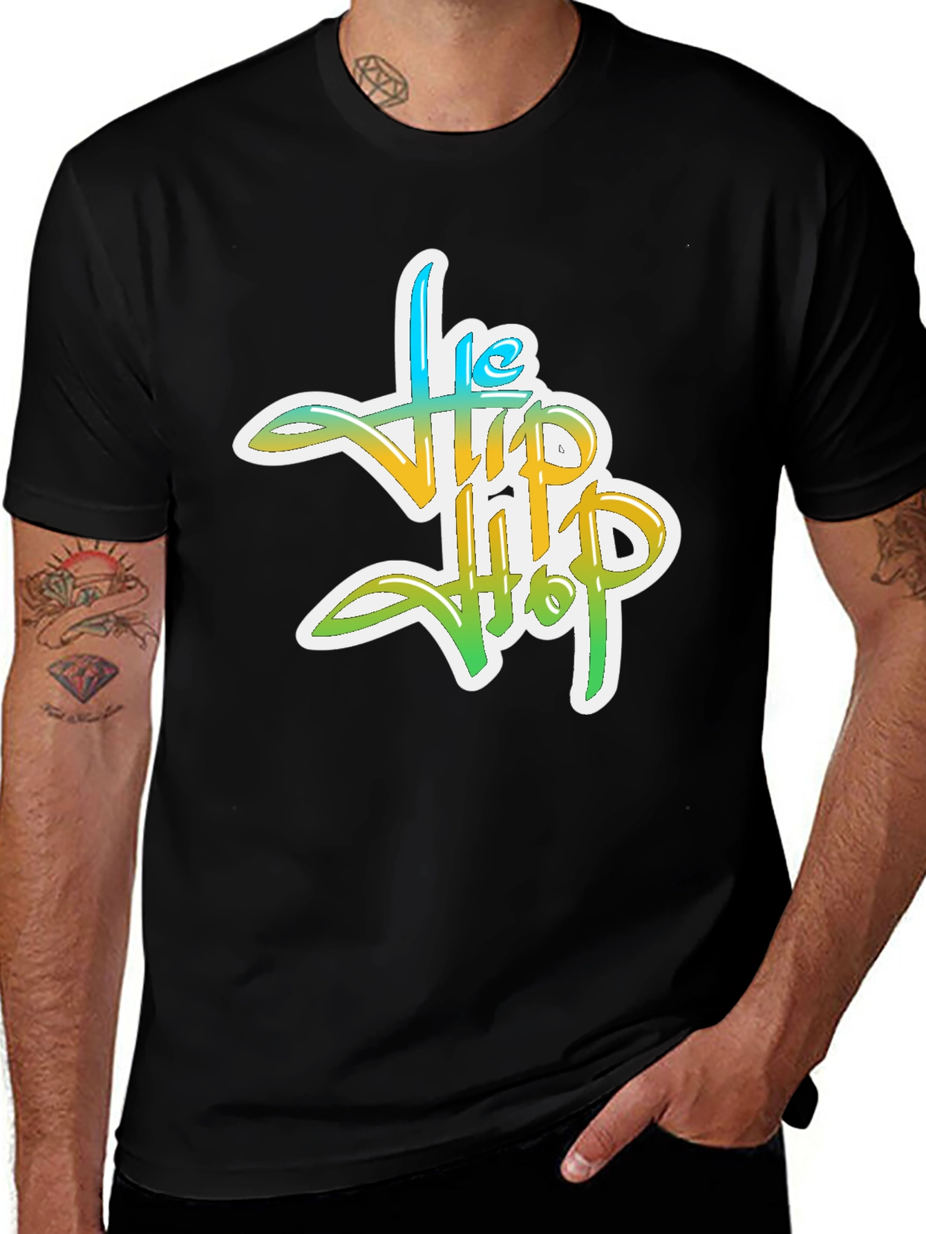 Variant 20 of The Hip Hop Graphic T-Shirt - Black