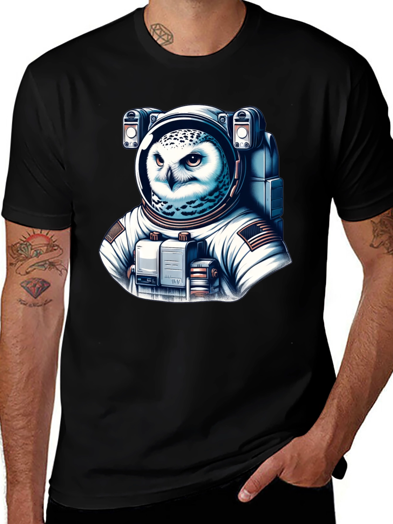 Variant 12 of Owl Astronaut Graphic T-Shirt - Space Explorer Tee