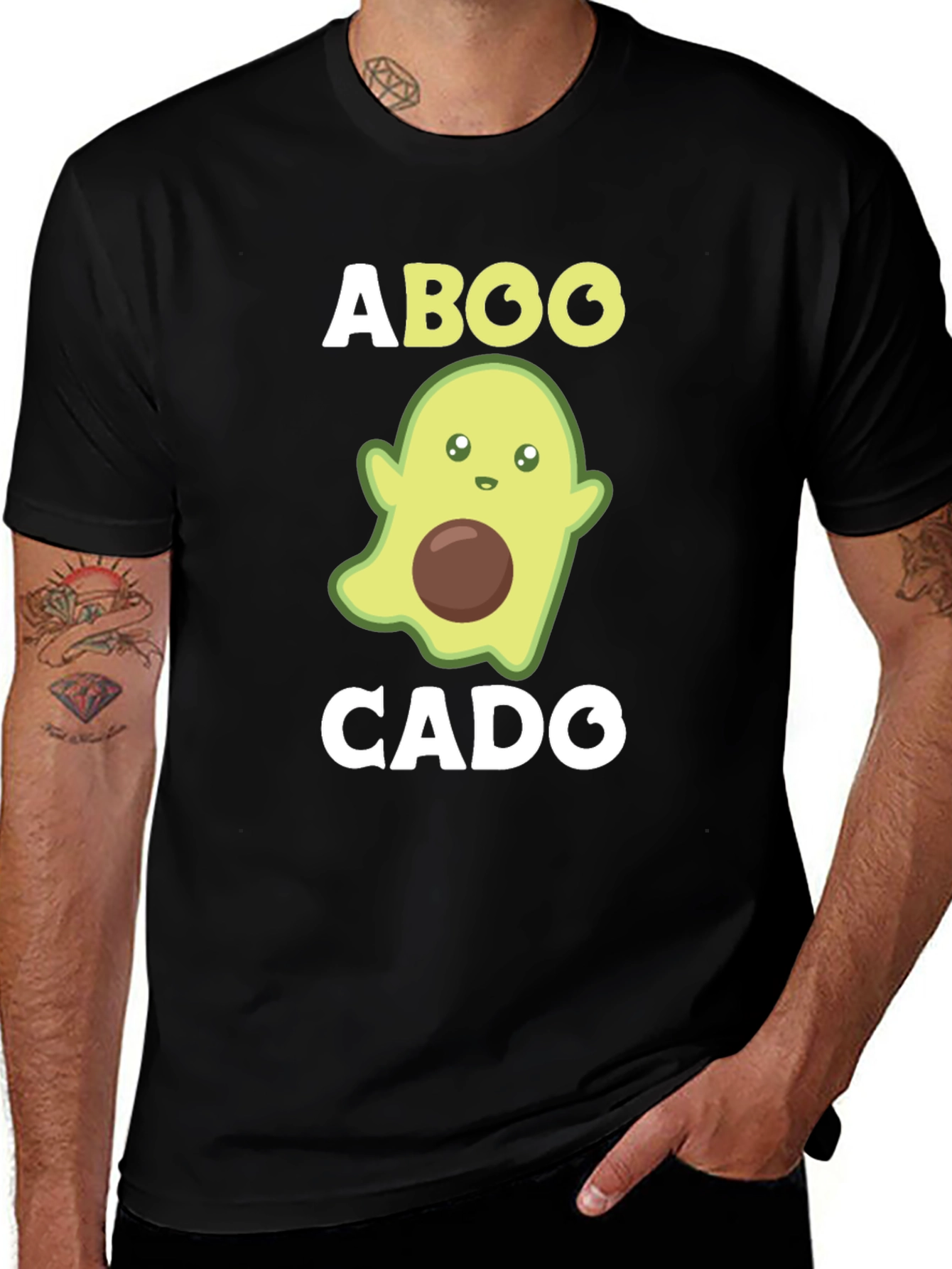 Variant 23 of Aboocado Funny Halloween Ghost Avocado T-Shirt