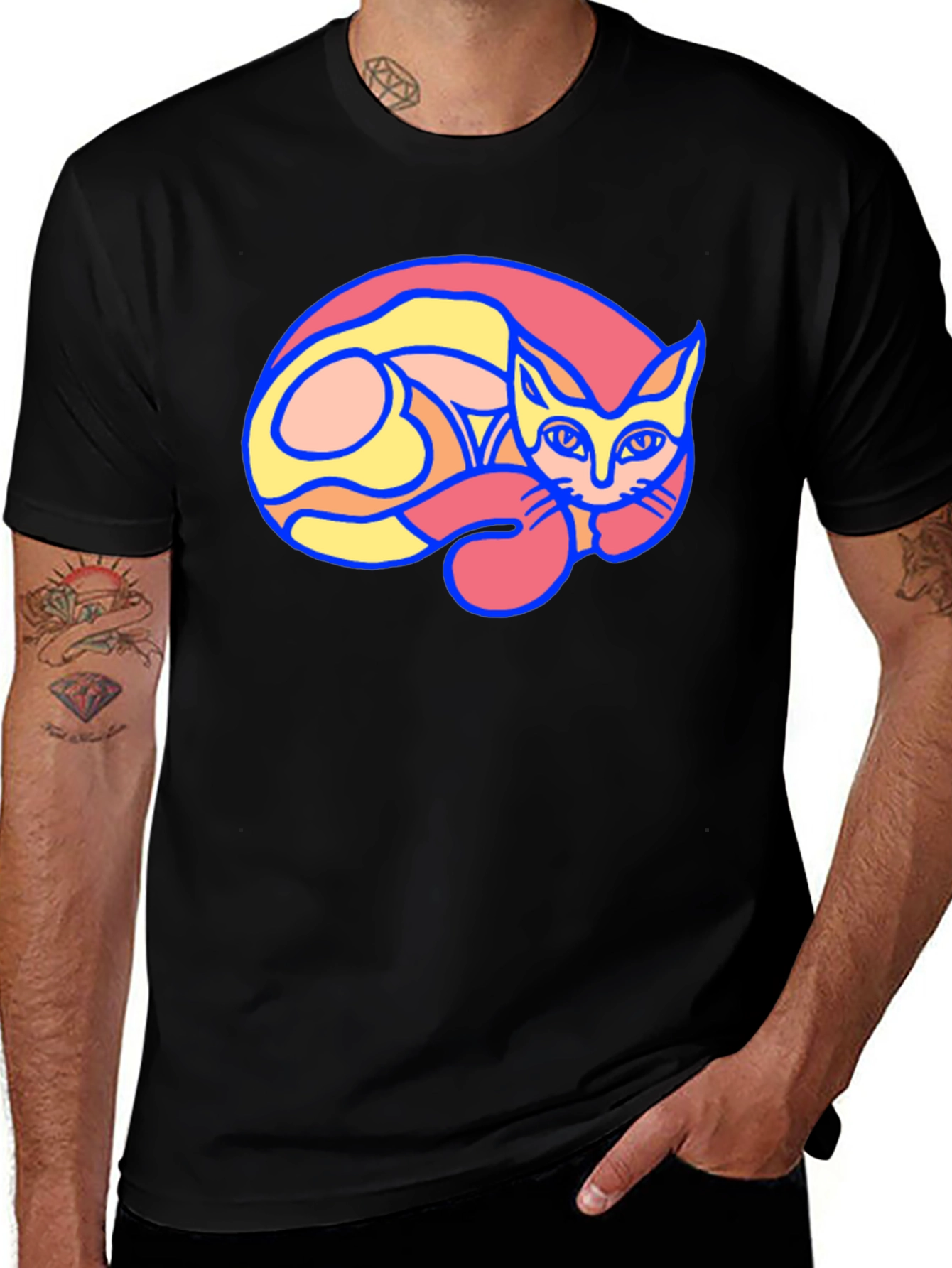 Variant 22 of Cool Cat Graphic T-Shirt - Unique Design