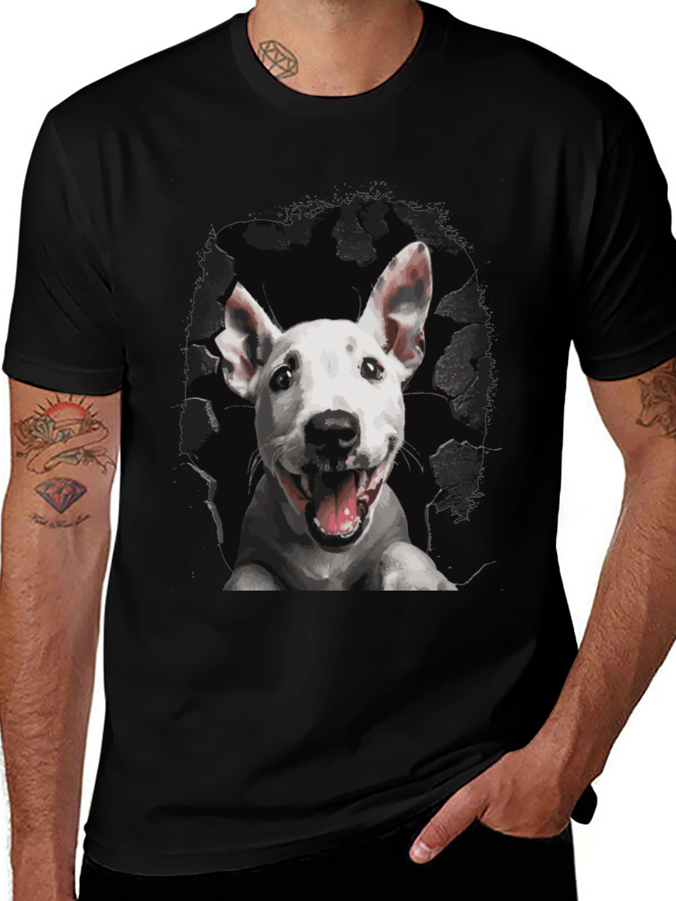 Variant 13 of Dog Graphic Print Black Tee