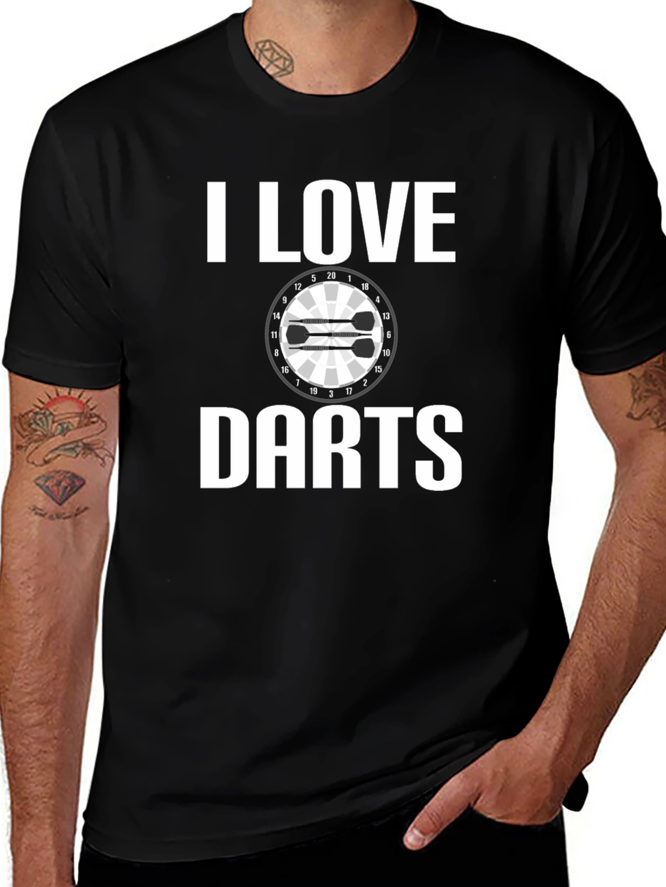 Variant 29 of I Love Darts Graphic Tee - Dartboard Shirt