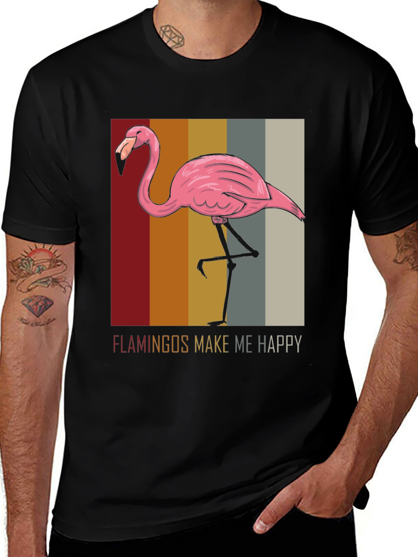 Variant 13 of Flamingo Graphic T-Shirt - Make Me Happy Tee