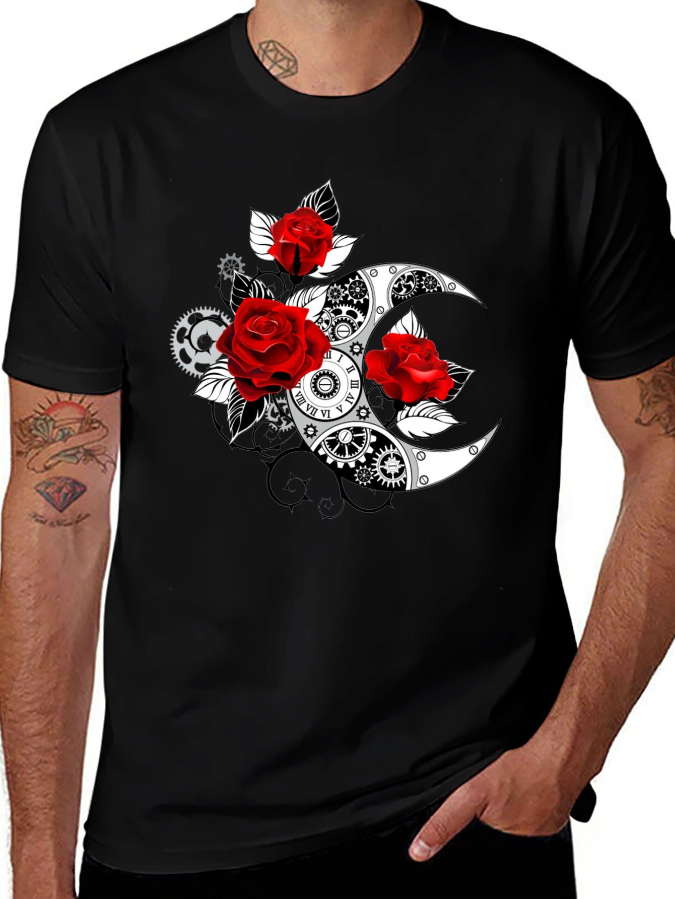 Steampunk Rose Moon T-Shirt