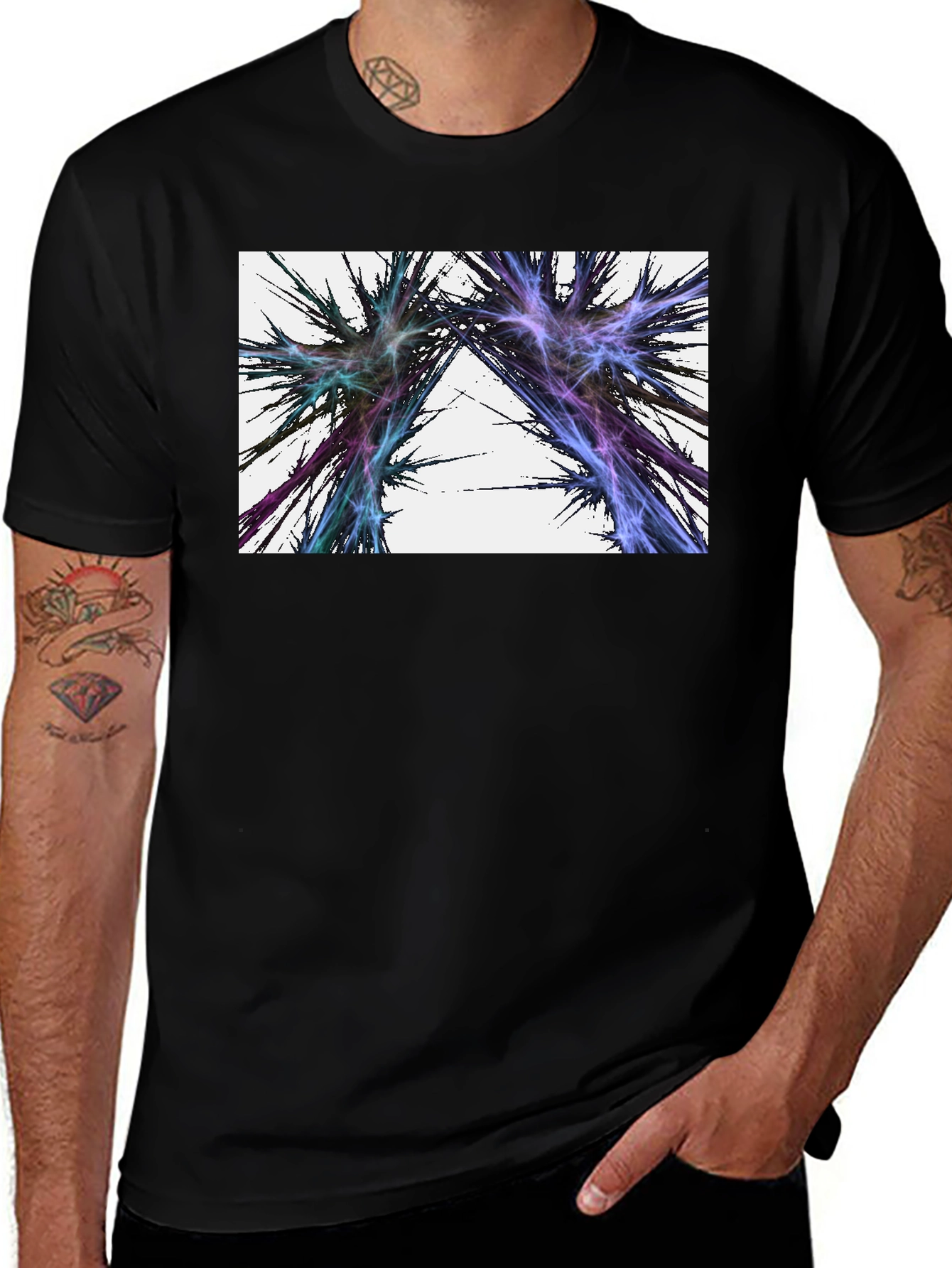 Variant 30 of Abstract Lightning Black T-Shirt