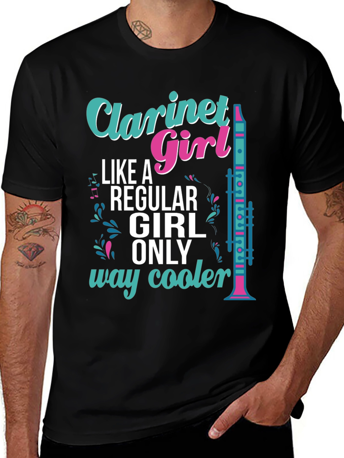 Variant 30 of Clarinet Girl Graphic T-Shirt - Cool Musician Tee