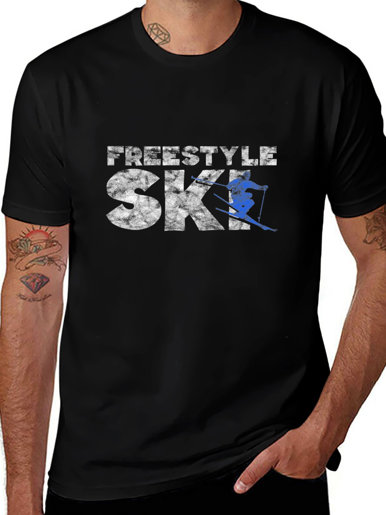 Variant 10 of Freestyle Ski Black T-Shirt