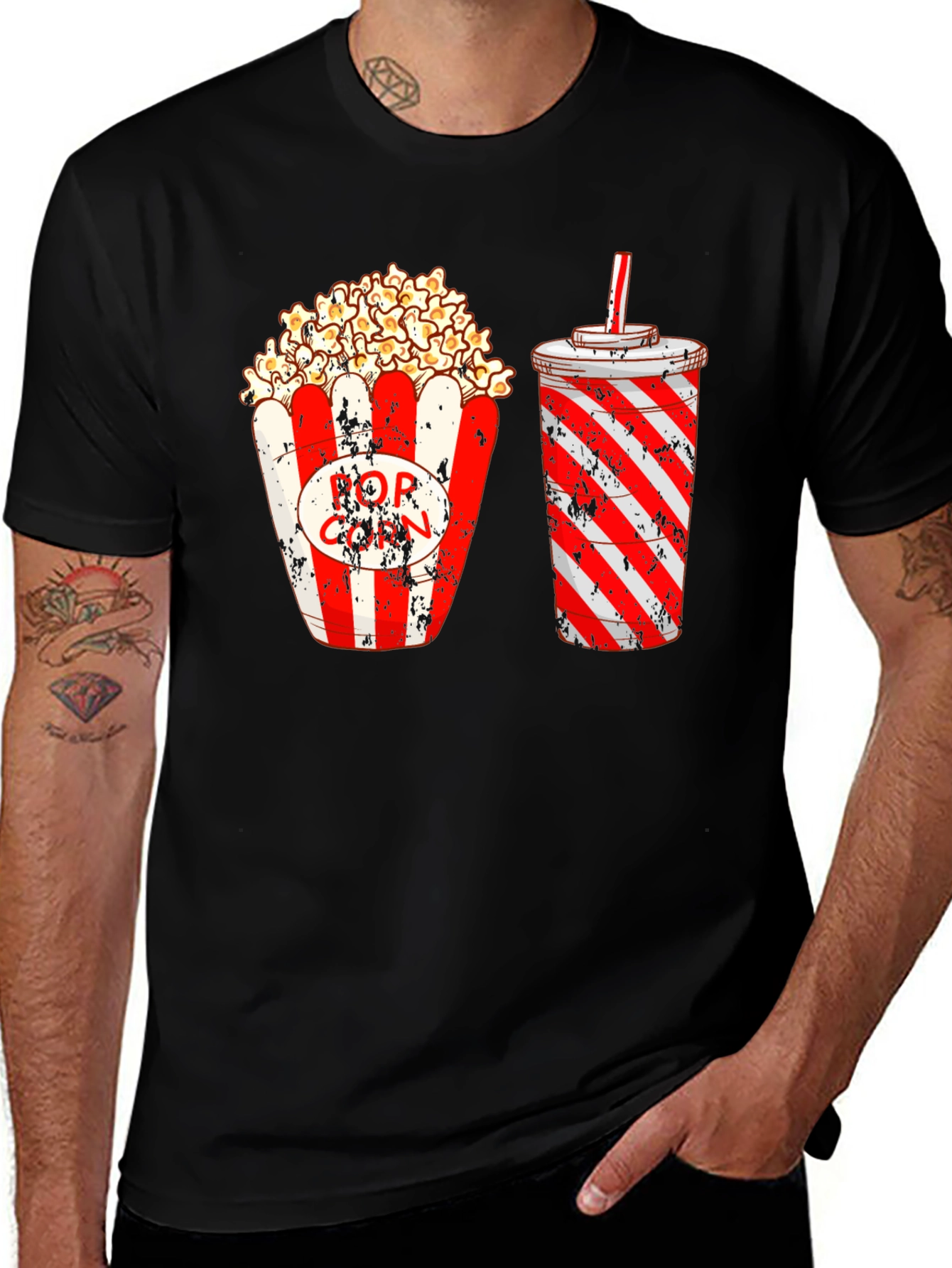 Variant 27 of Movie Night T-Shirt: Popcorn & Soda Design