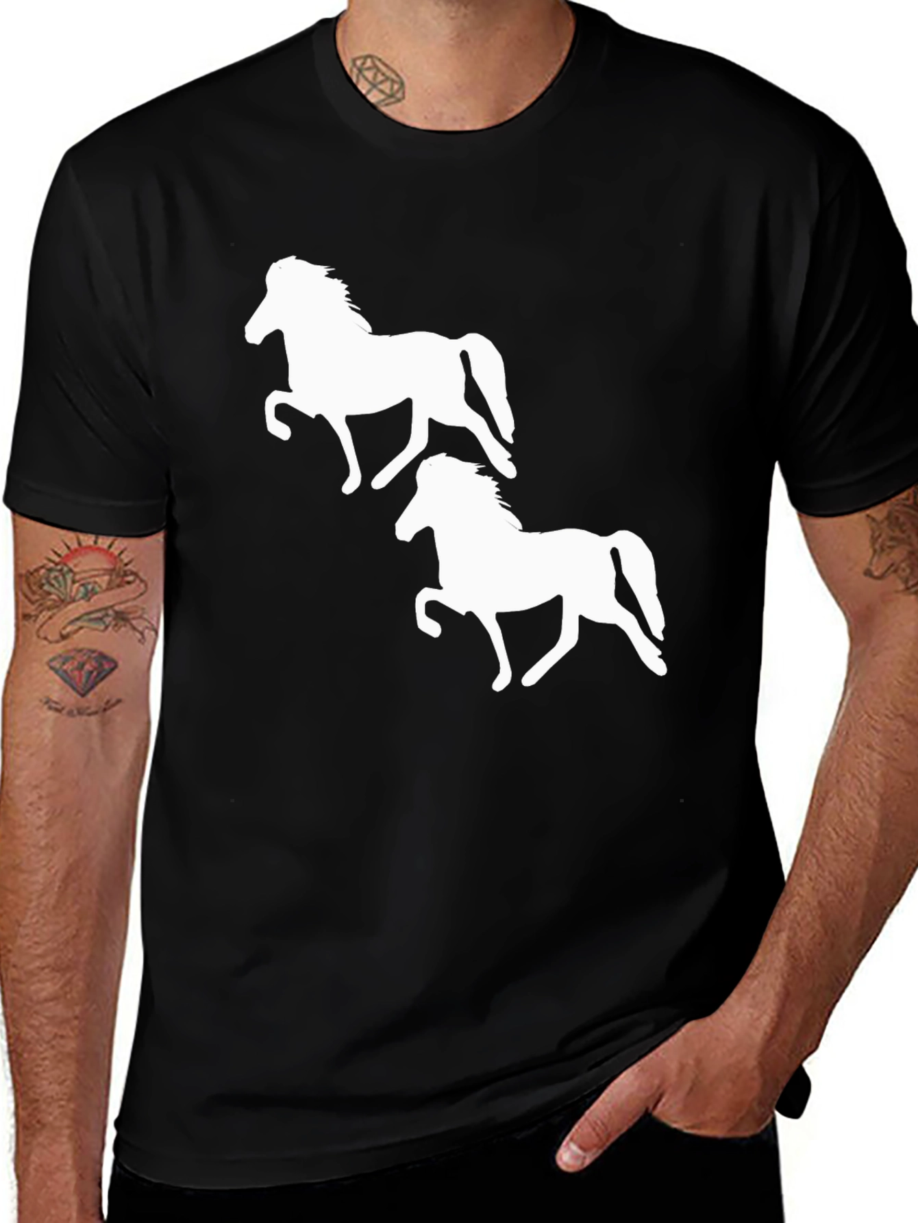 Variant 20 of Horse Silhouette Black Tee