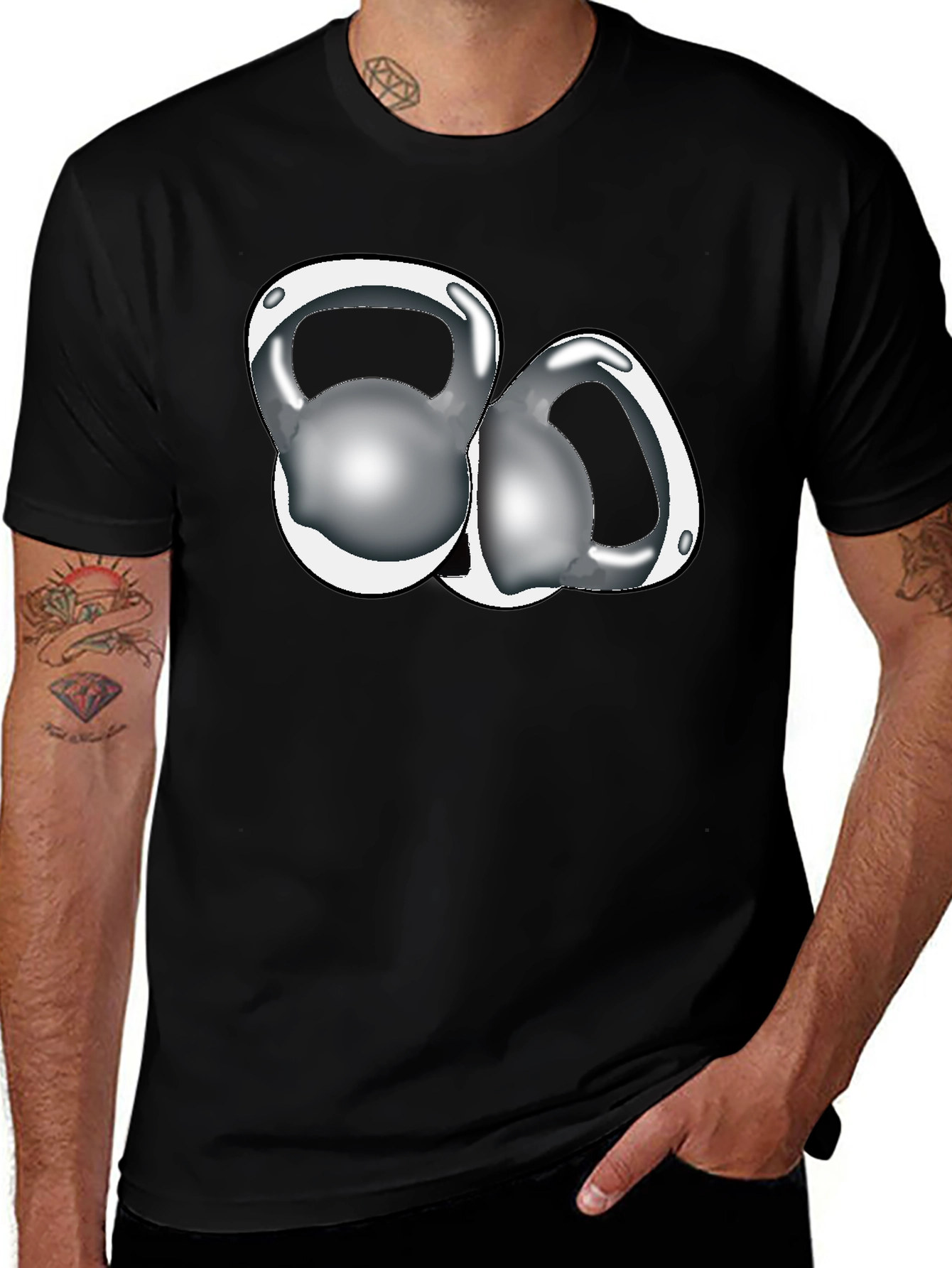Variant 9 of Kettlebell Graphic Black T-Shirt