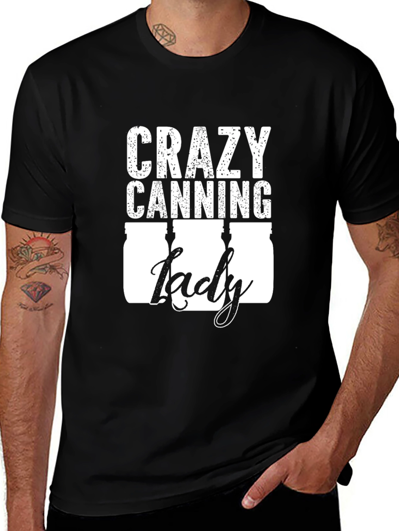 Variant 10 of Crazy Canning Lady Black T-Shirt
