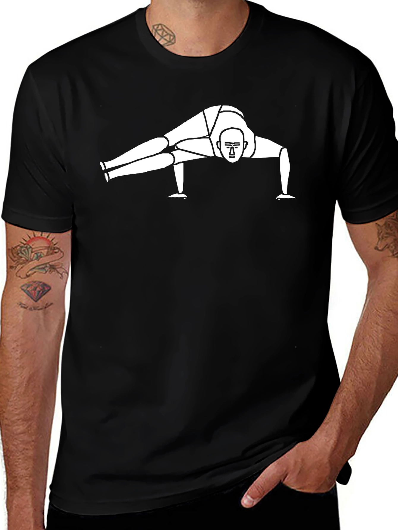 Variant 11 of Yoga Pose Graphic Black T-Shirt