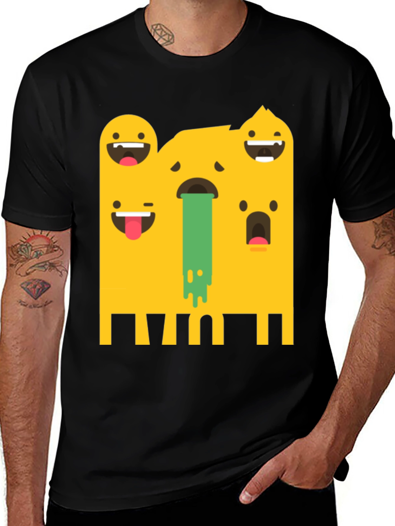 Variant 24 of Emoji Graphic Tee - Black