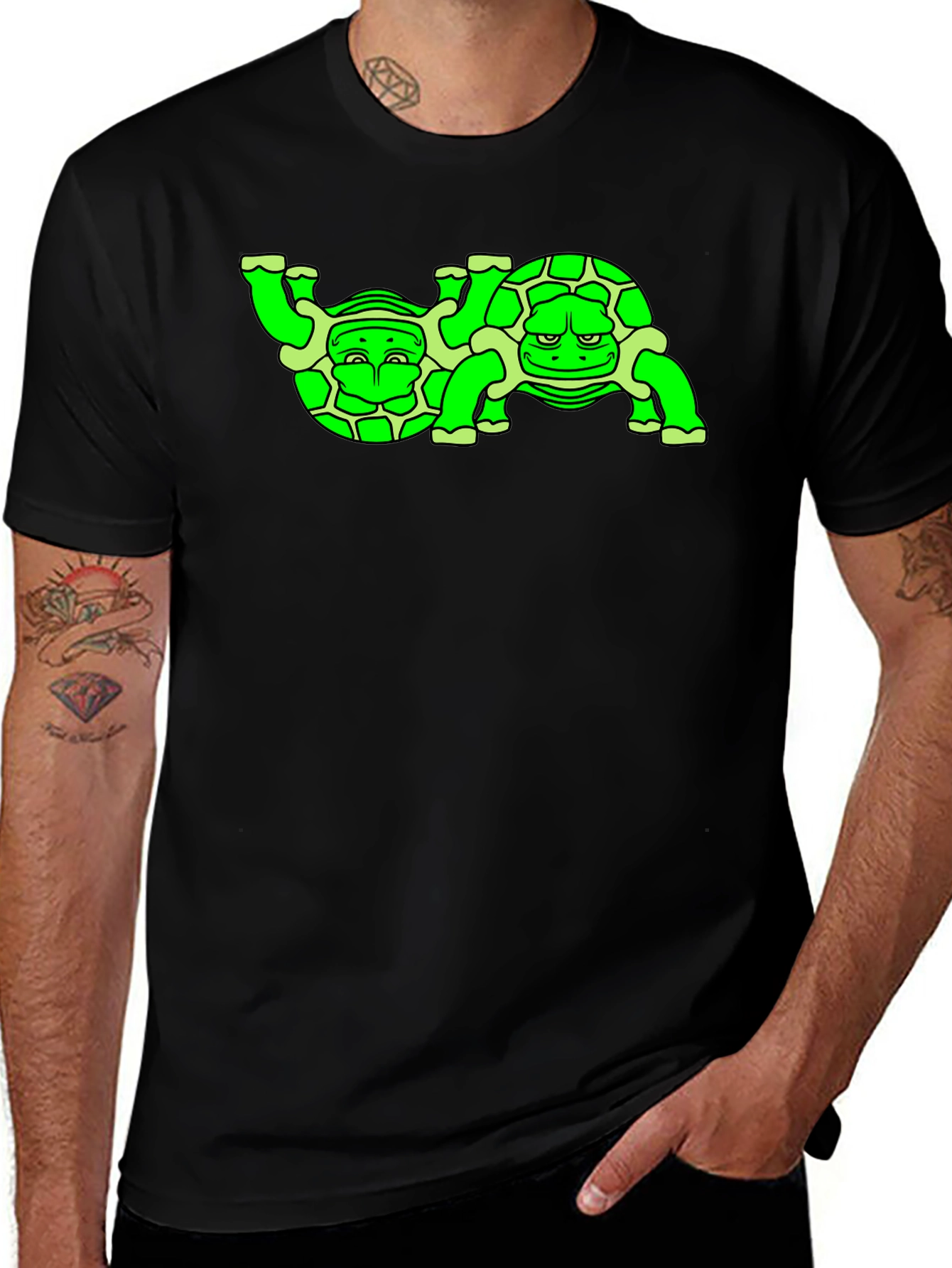 Variant 29 of Turtle Graphic Black T-Shirt