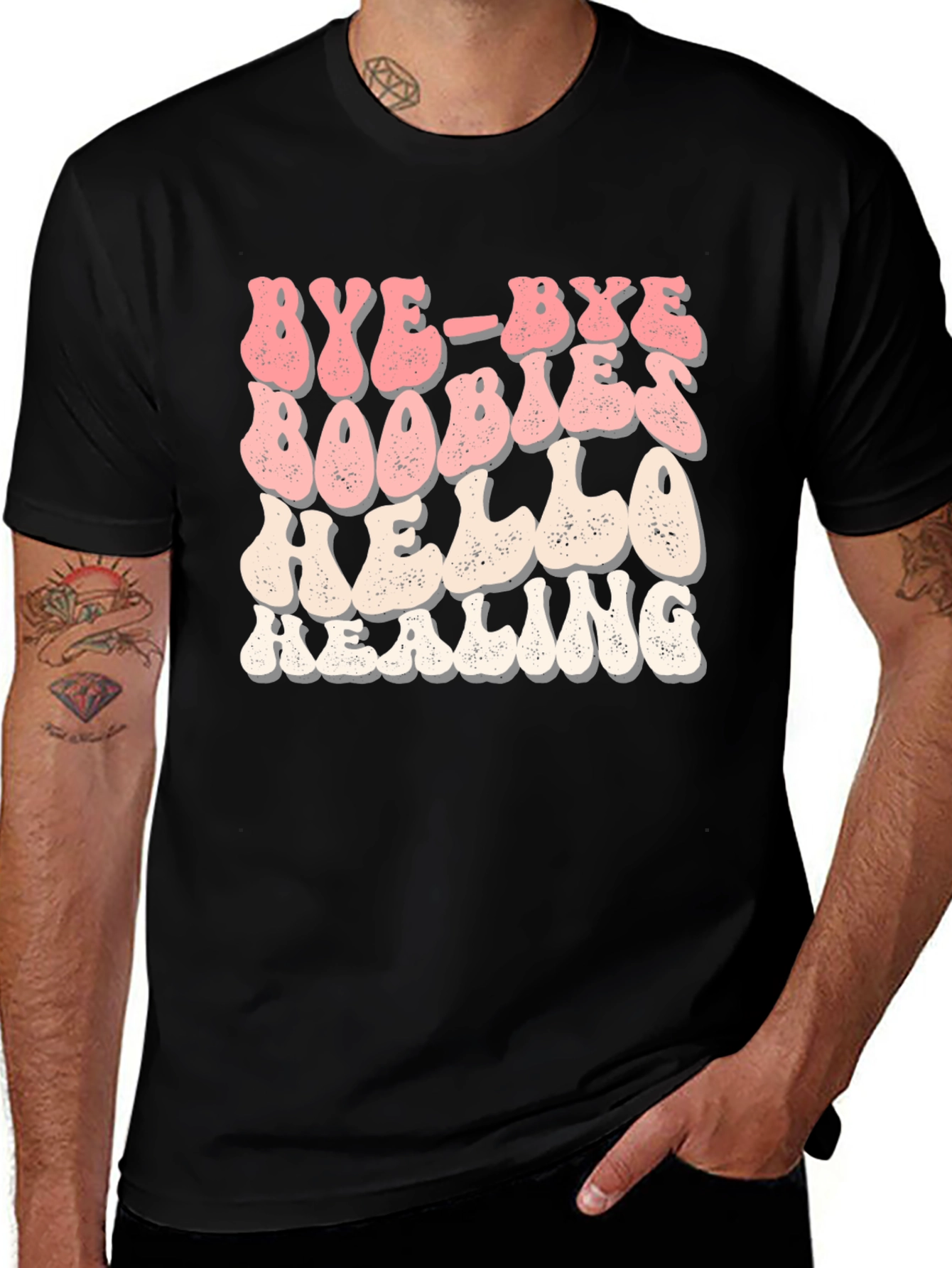 Variant 18 of Bye Bye Boobies Hello Healing Graphic Tee