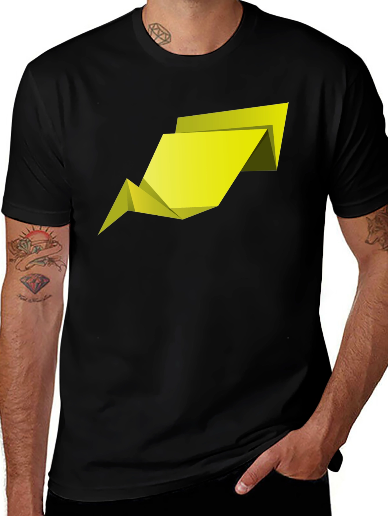 Variant 28 of Abstract Geometric Arrow Men's Black T-Shirt