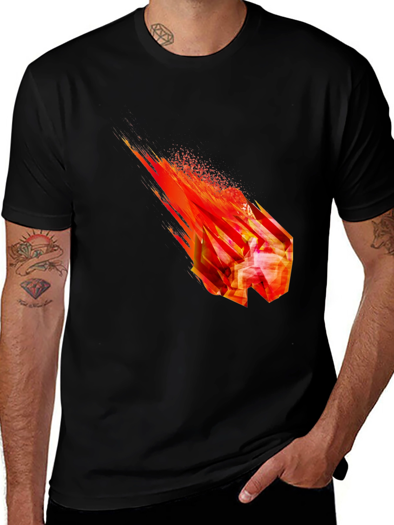 Variant 18 of Fiery Crystal Graphic T-Shirt - Black