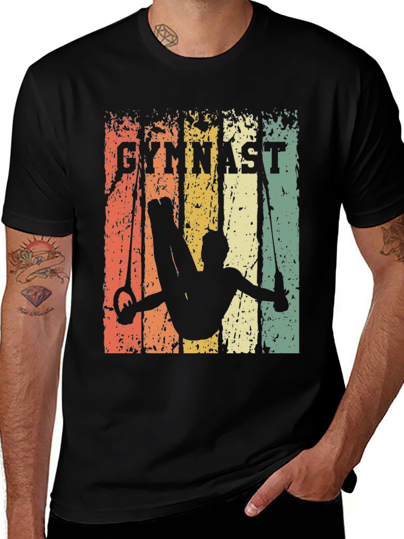 Variant 23 of Vintage Gymnast Rings T-Shirt - Athletic Sport Tee