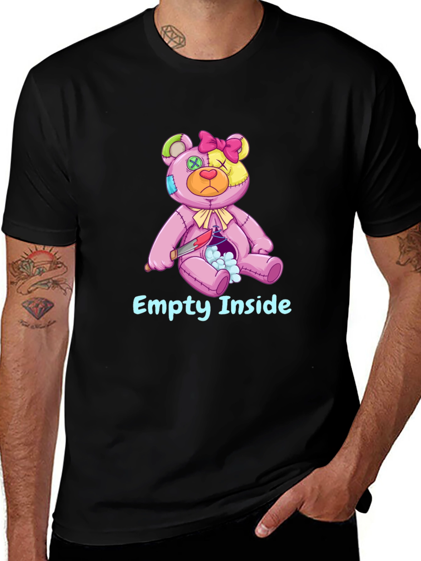 Empty Inside Teddy Bear Graphic T-Shirt