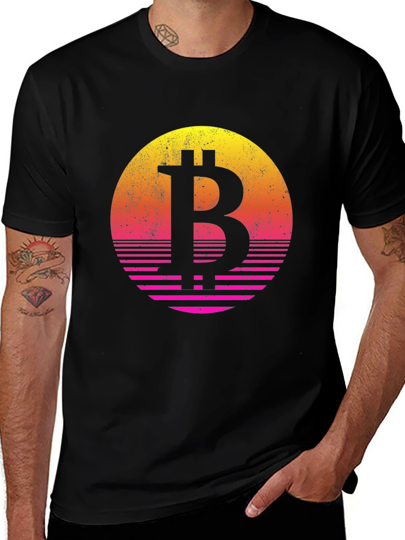Variant 13 of Bitcoin Sunset Graphic Tee - Crypto Lover Shirt