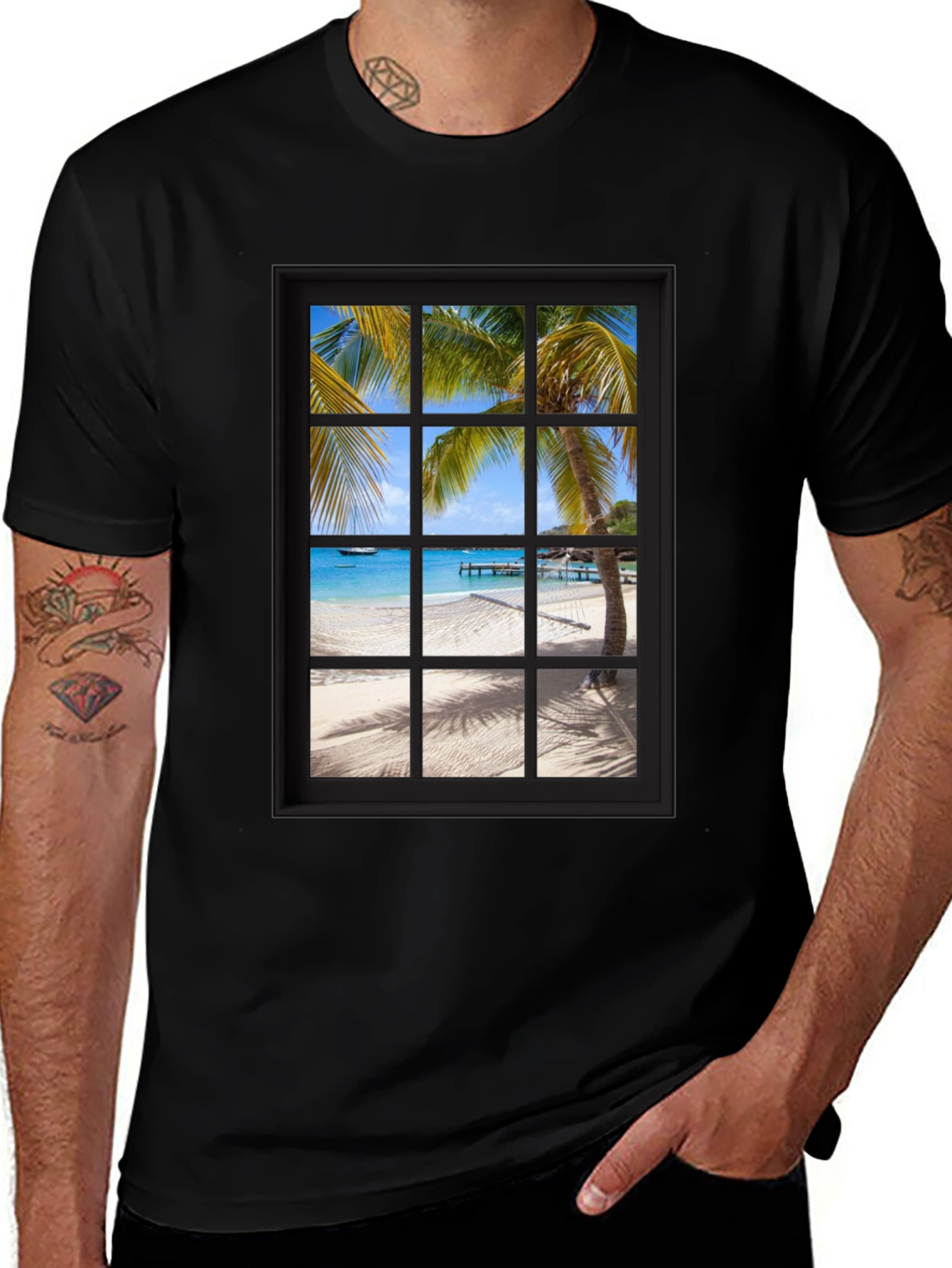 Tropical Beach View T-Shirt