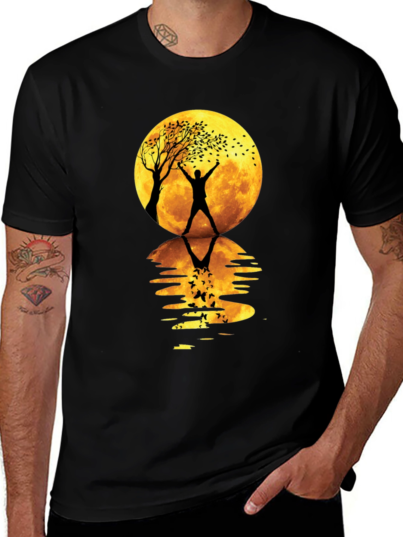Variant 25 of Silhouette Moon Tree T-Shirt