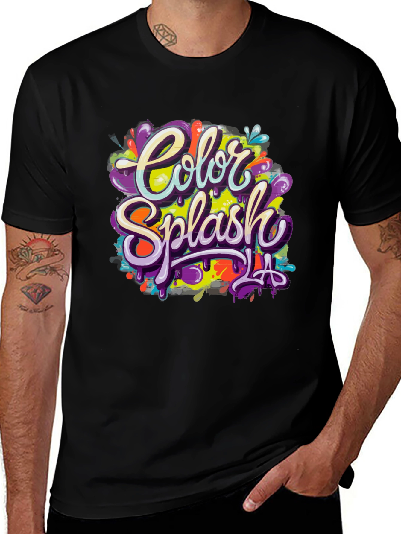 Variant 27 of Color Splash Graphic Tee - Bold Style