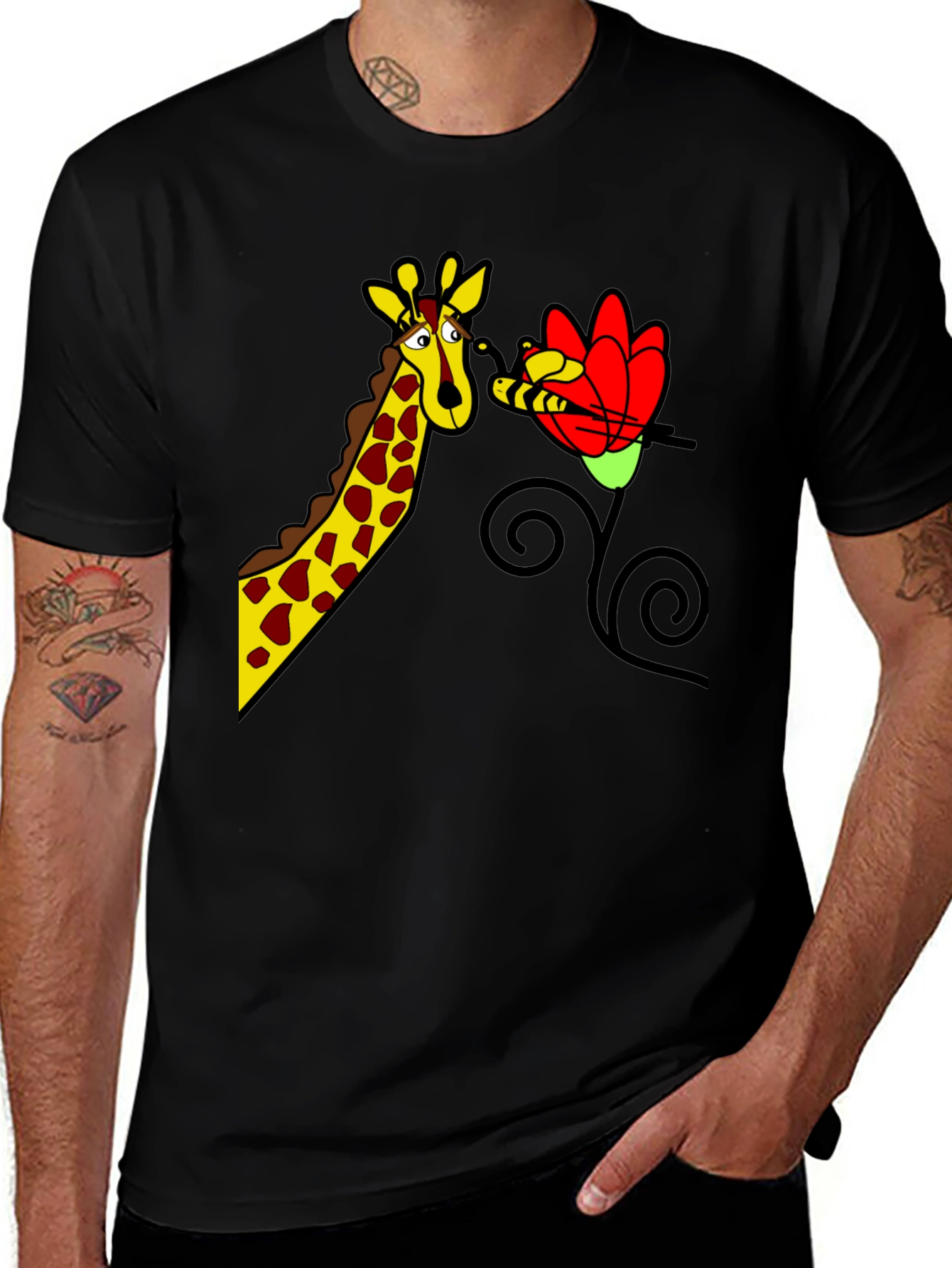 Variant 11 of Giraffe & Flower Graphic Tee