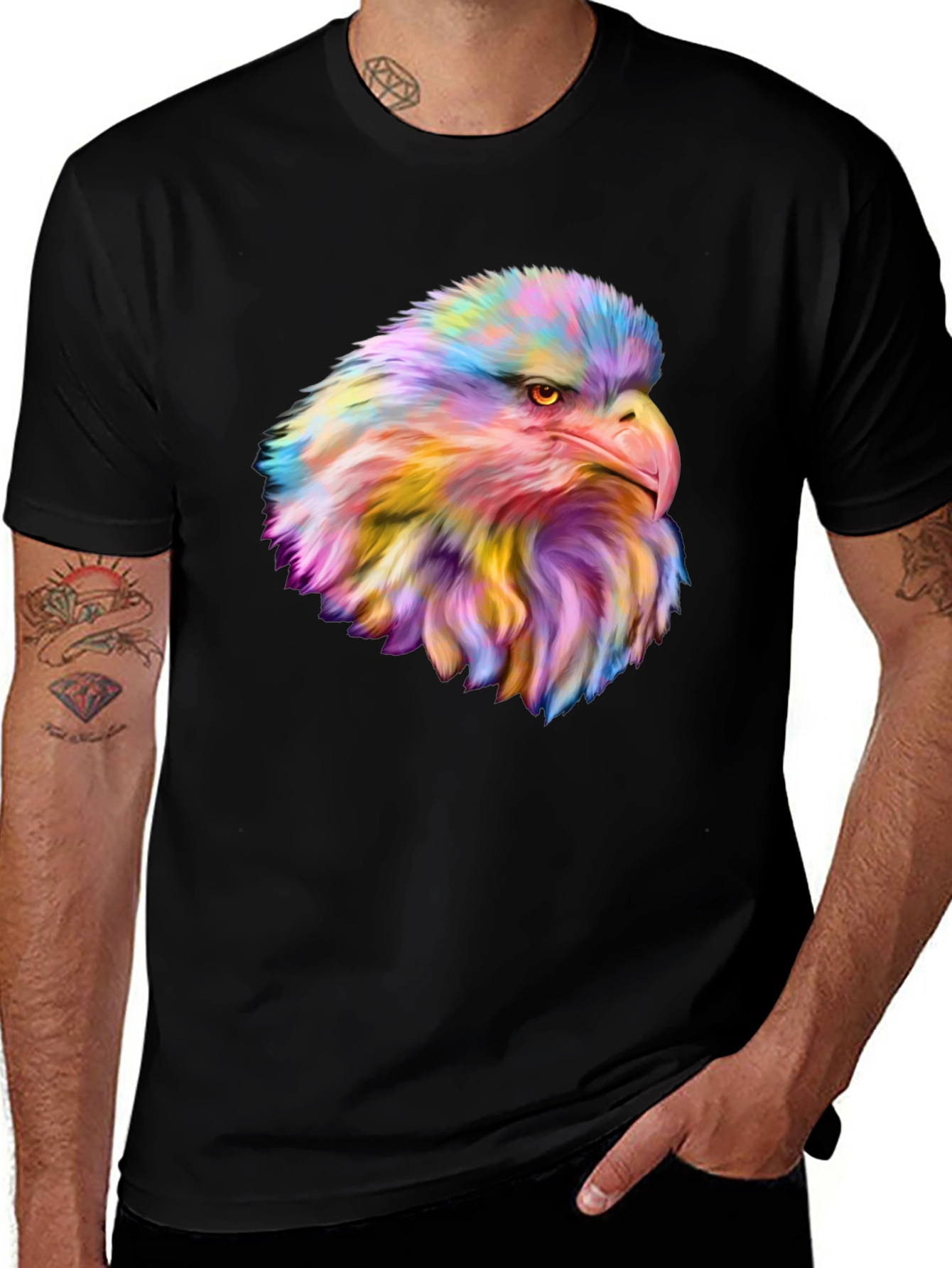 Variant 22 of Rainbow Eagle Graphic Tee - Stylish Men's T-Shirt