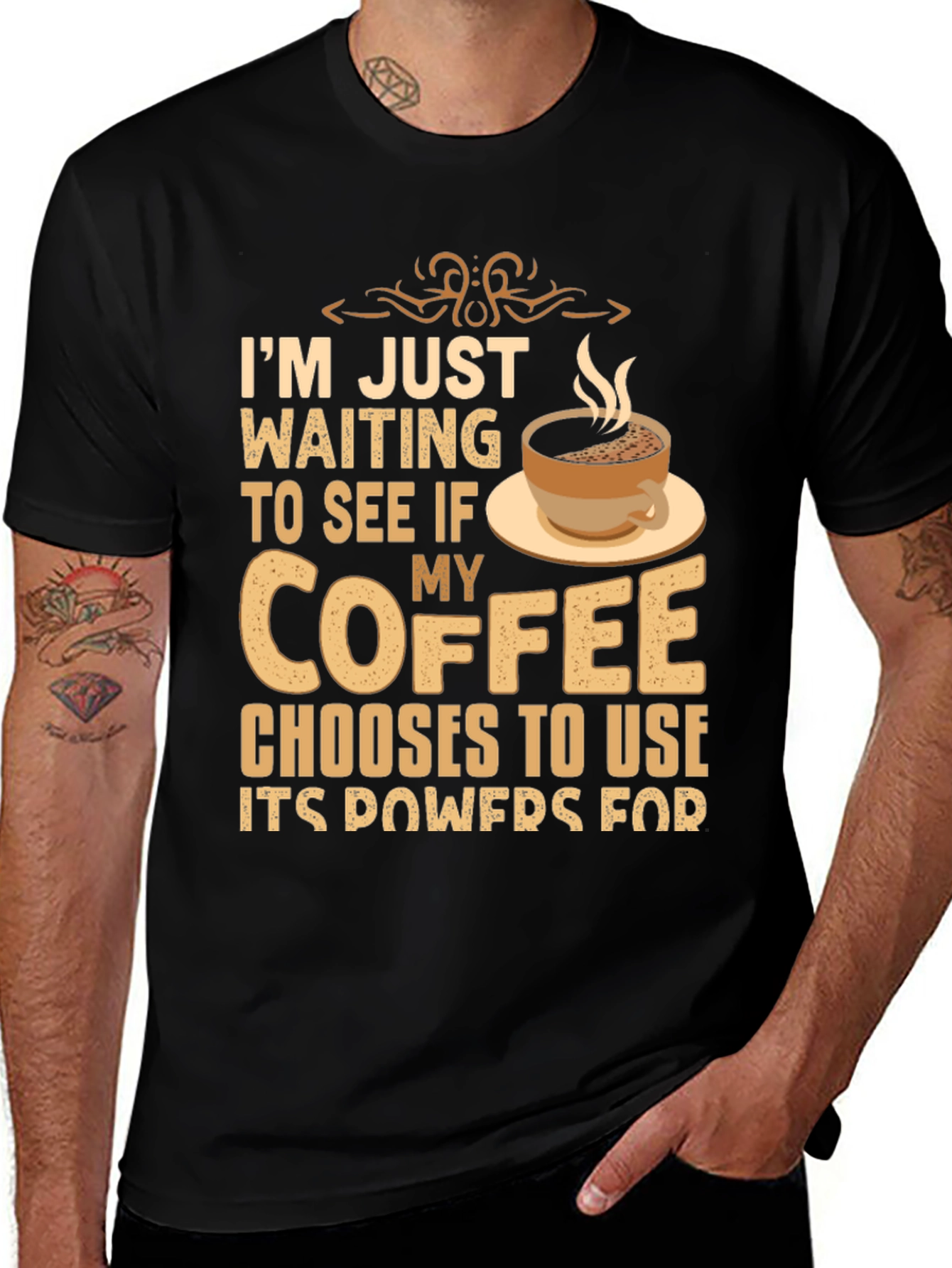 Variant 28 of Coffee Powers T-Shirt - Funny Graphic Tee