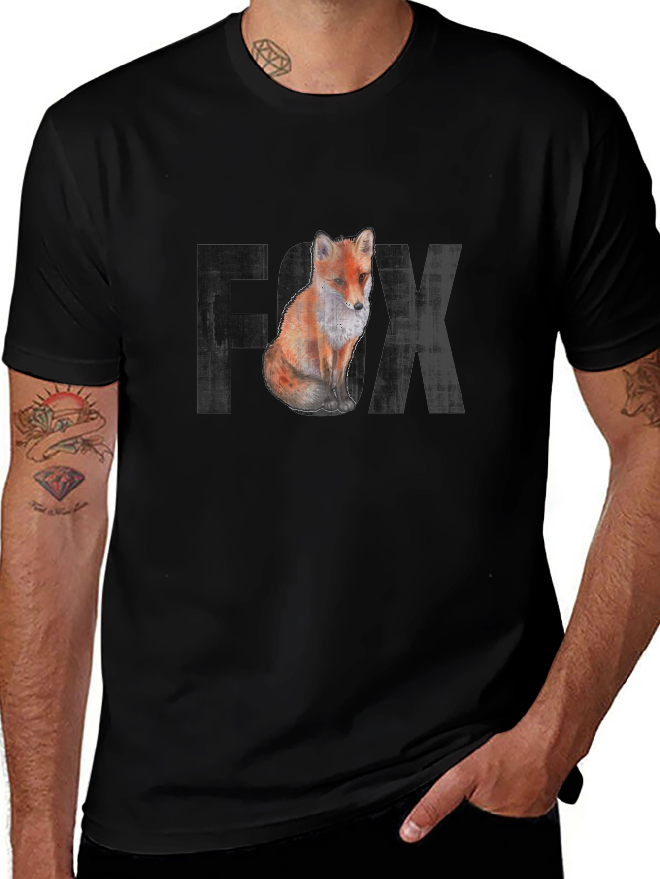 Variant 10 of Fox Graphic Tee - Men's Black T-Shirt
