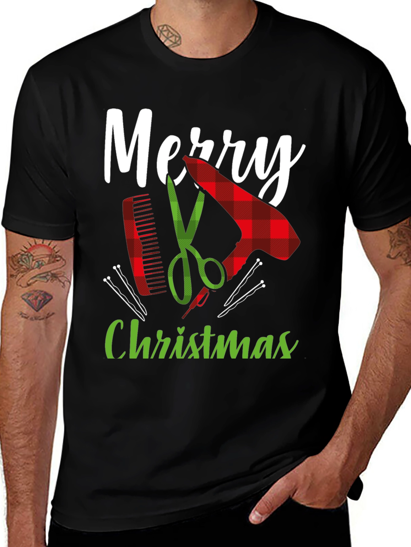 Merry Christmas Barber Graphic Tee