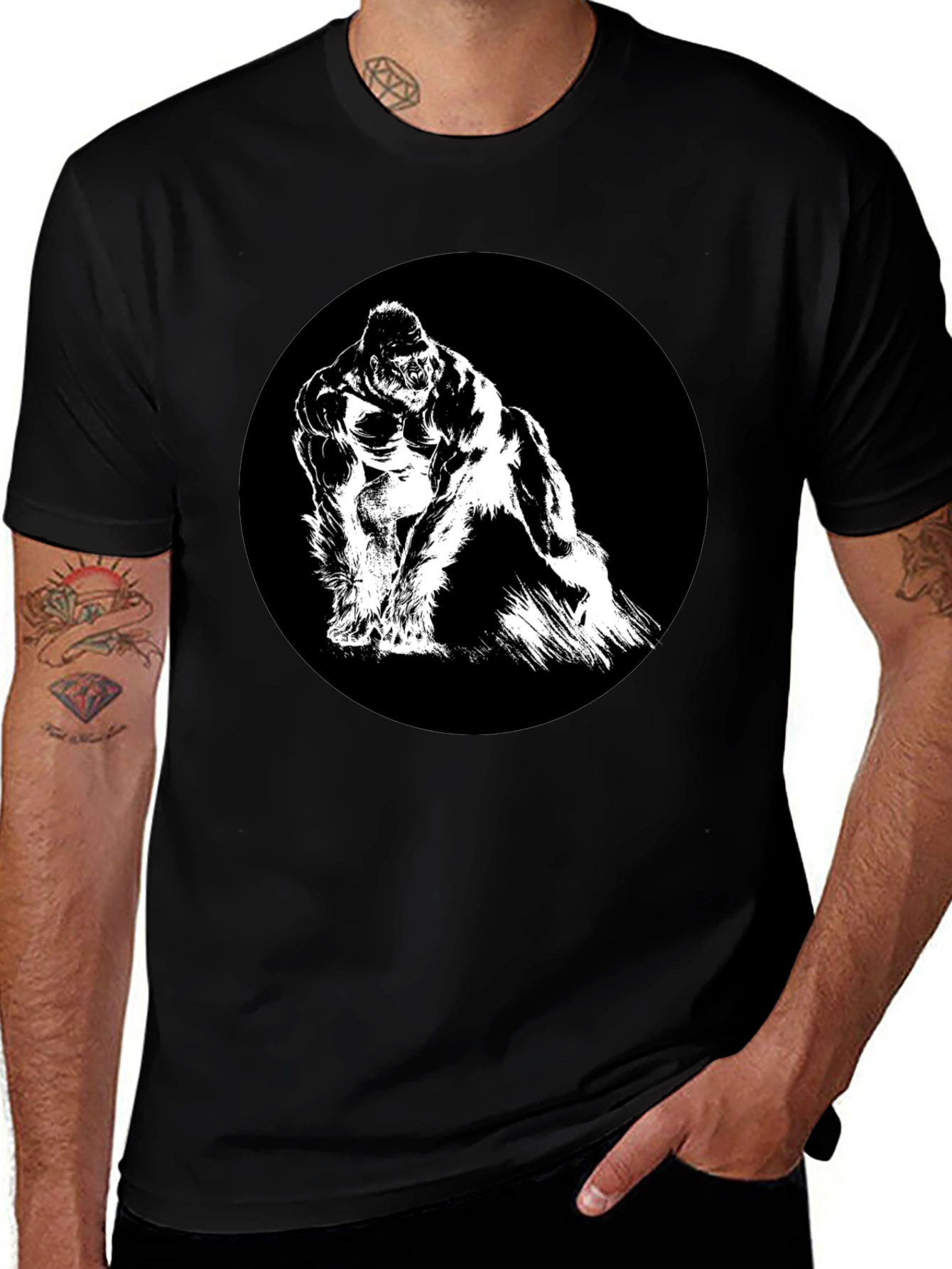 Variant 2 of King Kong Graphic Tee - Black Crew Neck T-Shirt