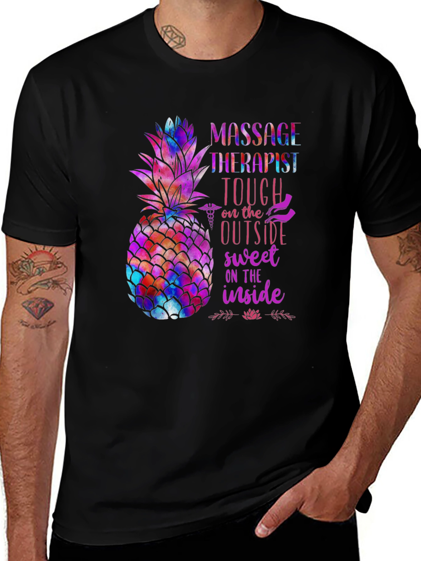 Variant 18 of Massage Therapist Pineapple Graphic Tee