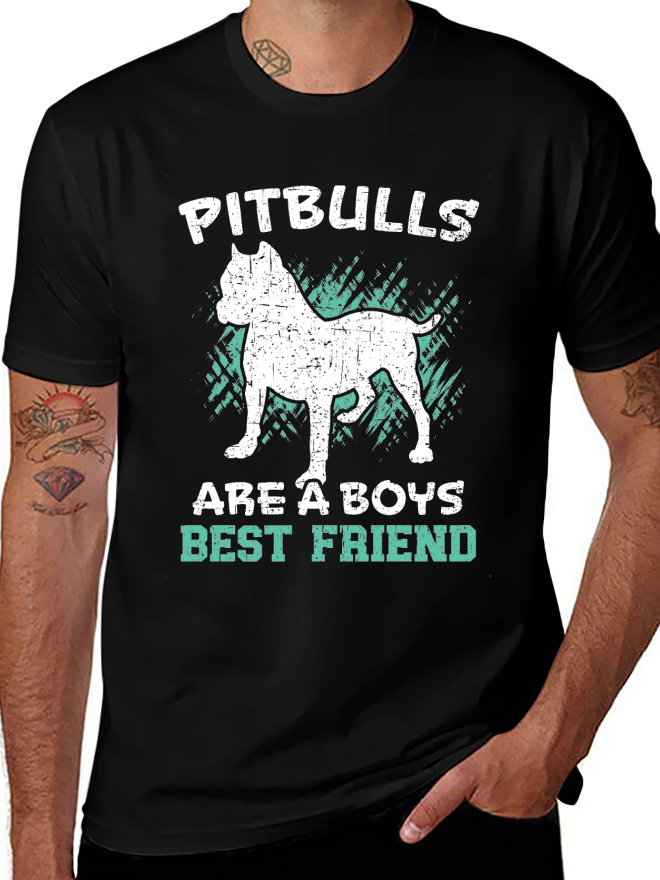 Variant 22 of Pitbulls Are A Boys Best Friend Graphic T-Shirt