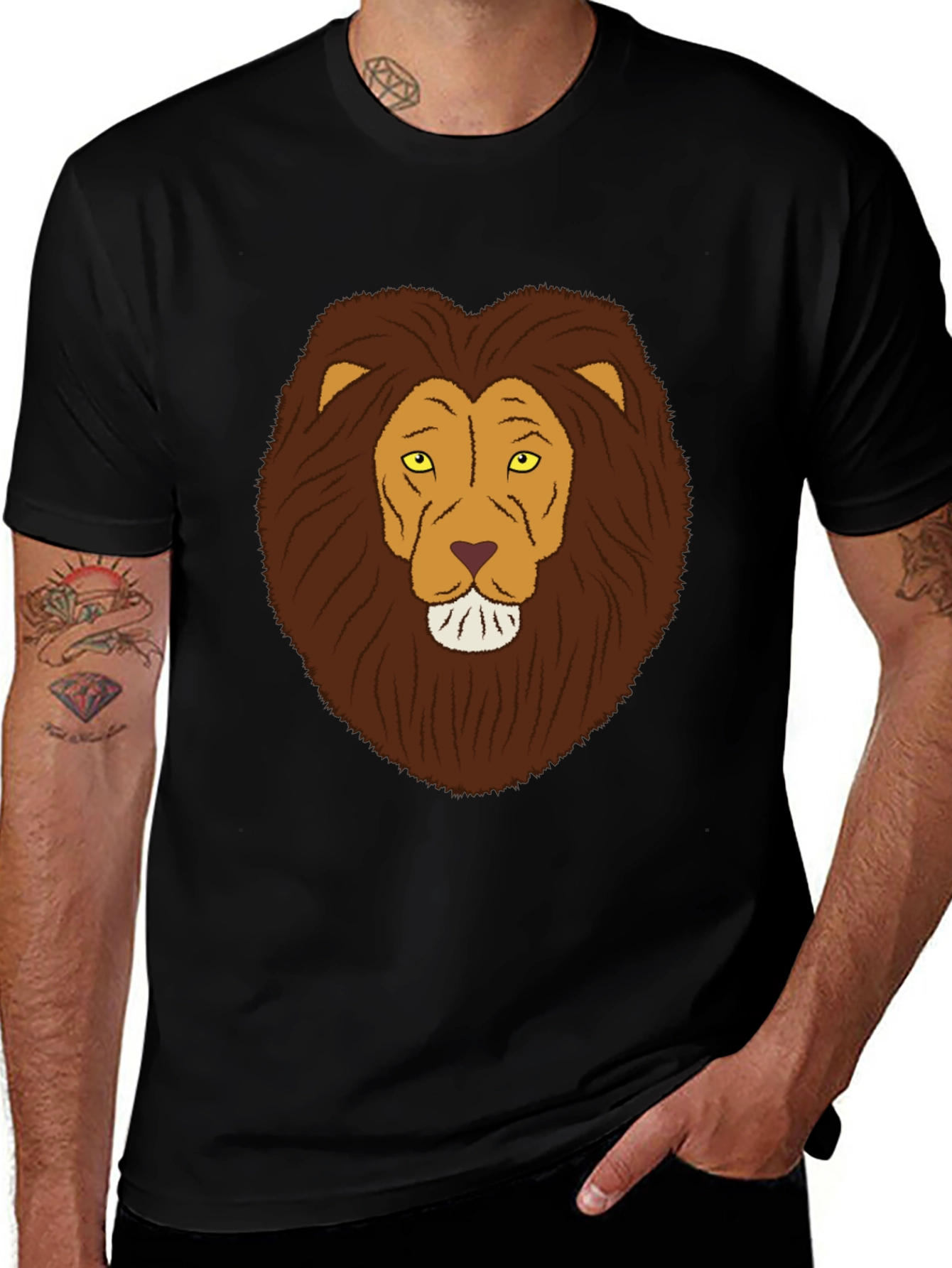 Variant 5 of Lion Face Graphic Tee - Bold Animal Print