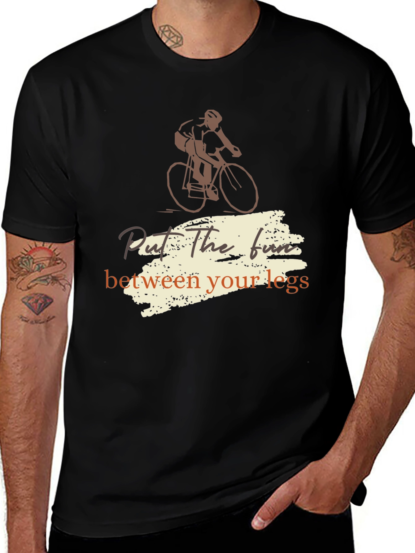 Variant 19 of Cycling Fun Tee - "Put the Fun Between Your Legs" Shirt