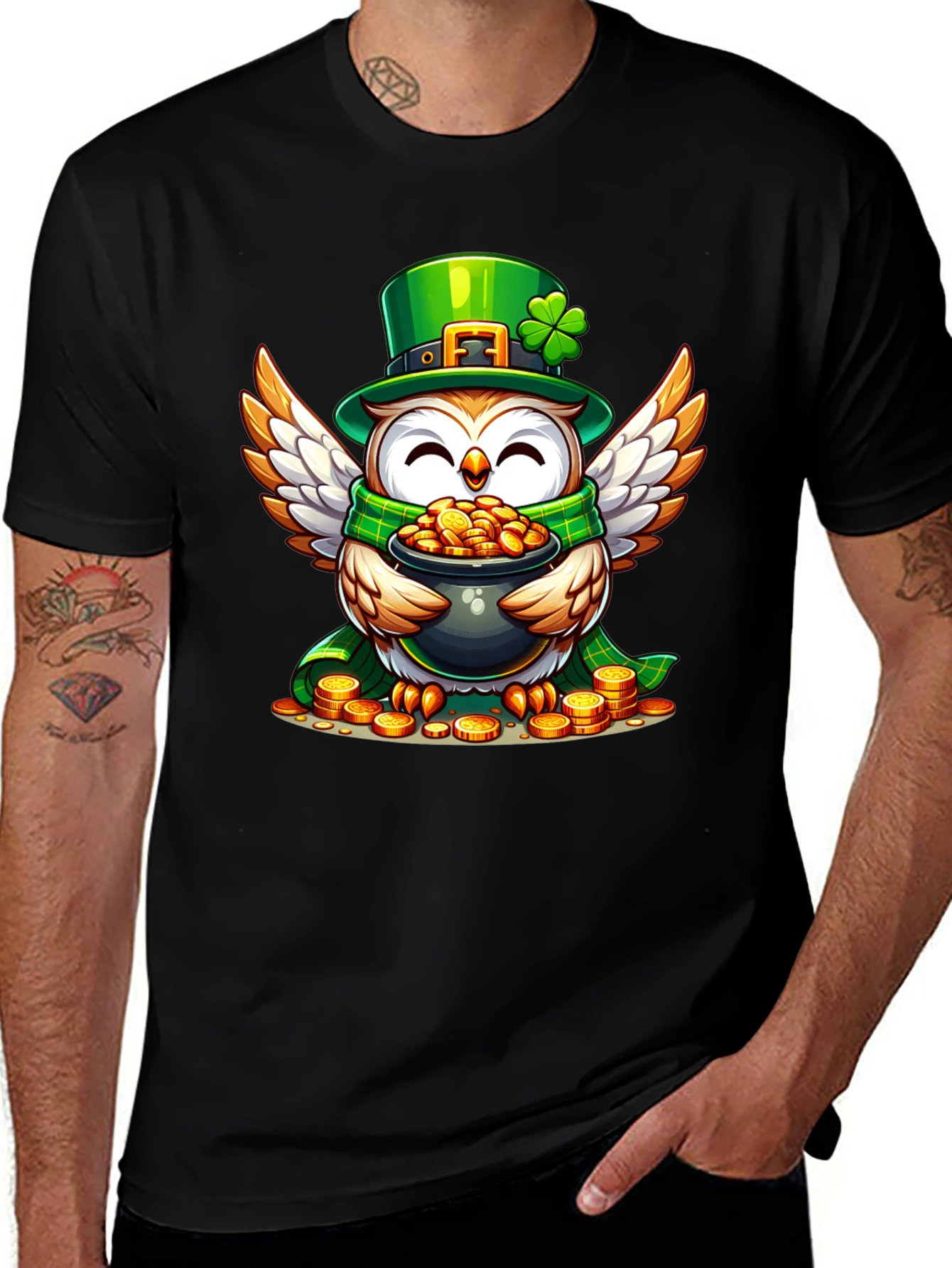 Lucky Owl St. Patrick's Day Graphic Tee