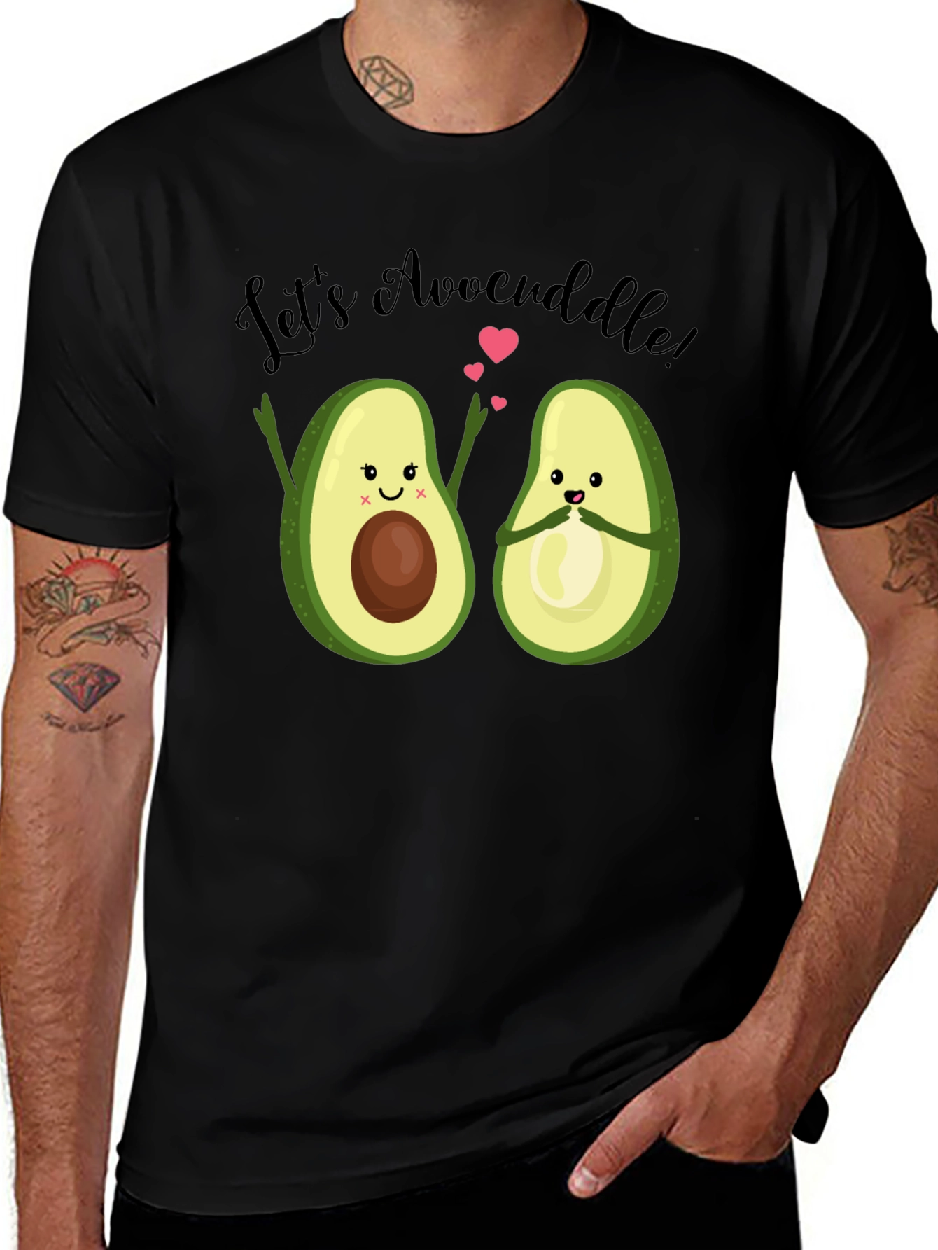 Variant 29 of Let's Avocuddle Black Graphic T-Shirt