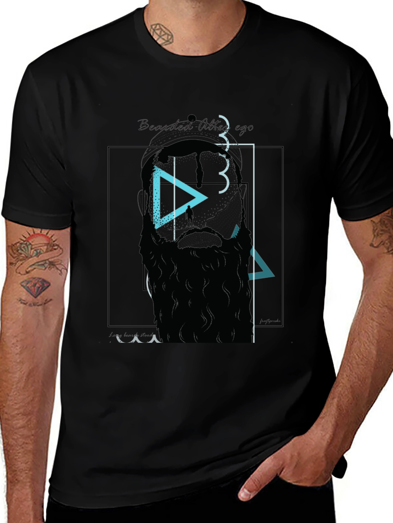 Variant 10 of Bearded Artistic T-Shirt - Black