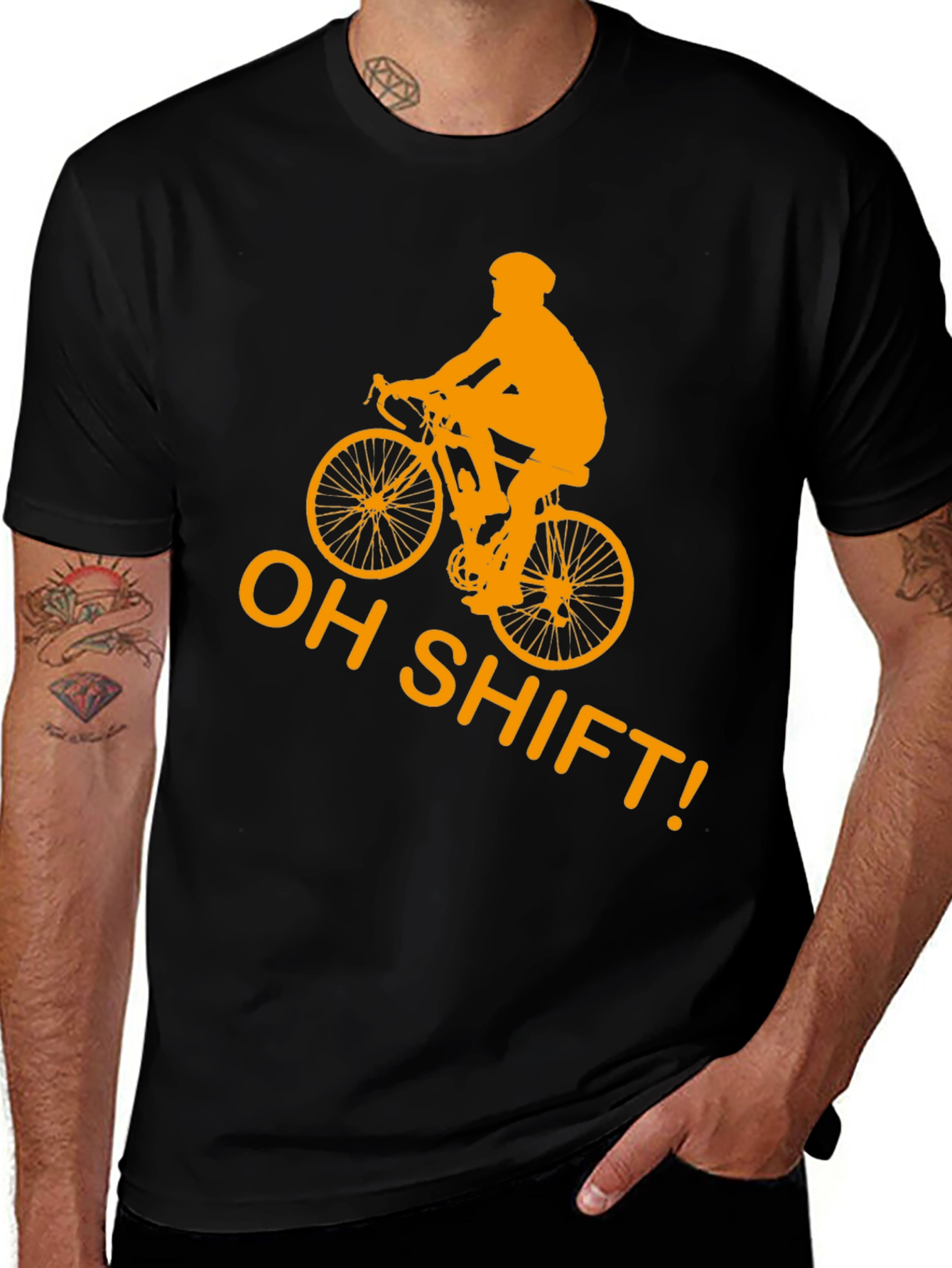 Variant 12 of Oh Shift! Cycling T-Shirt - Funny Biker Tee