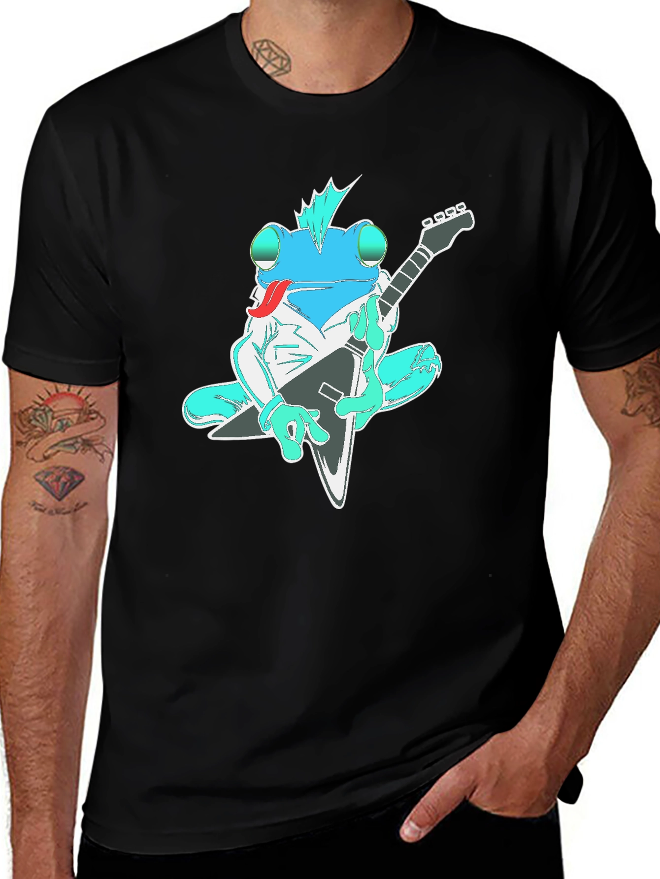 Variant 2 of Rocking Frog T-Shirt - Guitar Player Tee