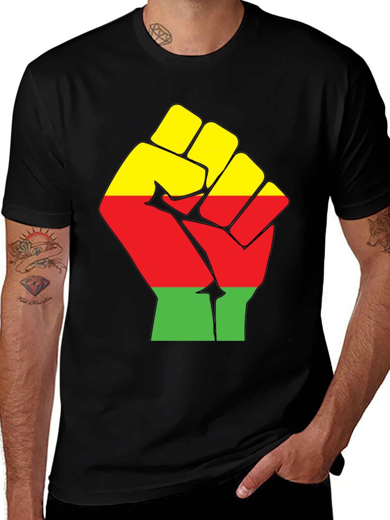 Variant 15 of Pan-African Fist Graphic T-Shirt