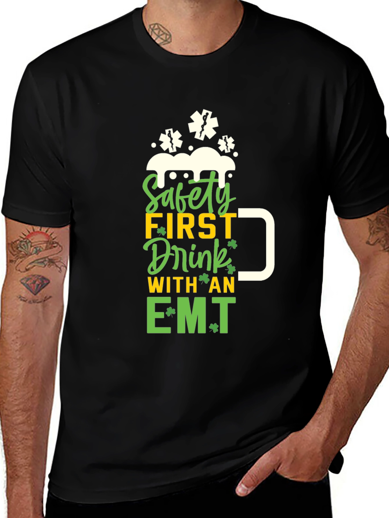 Safety First Drink With An EMT St. Patrick's Day T-Shirt