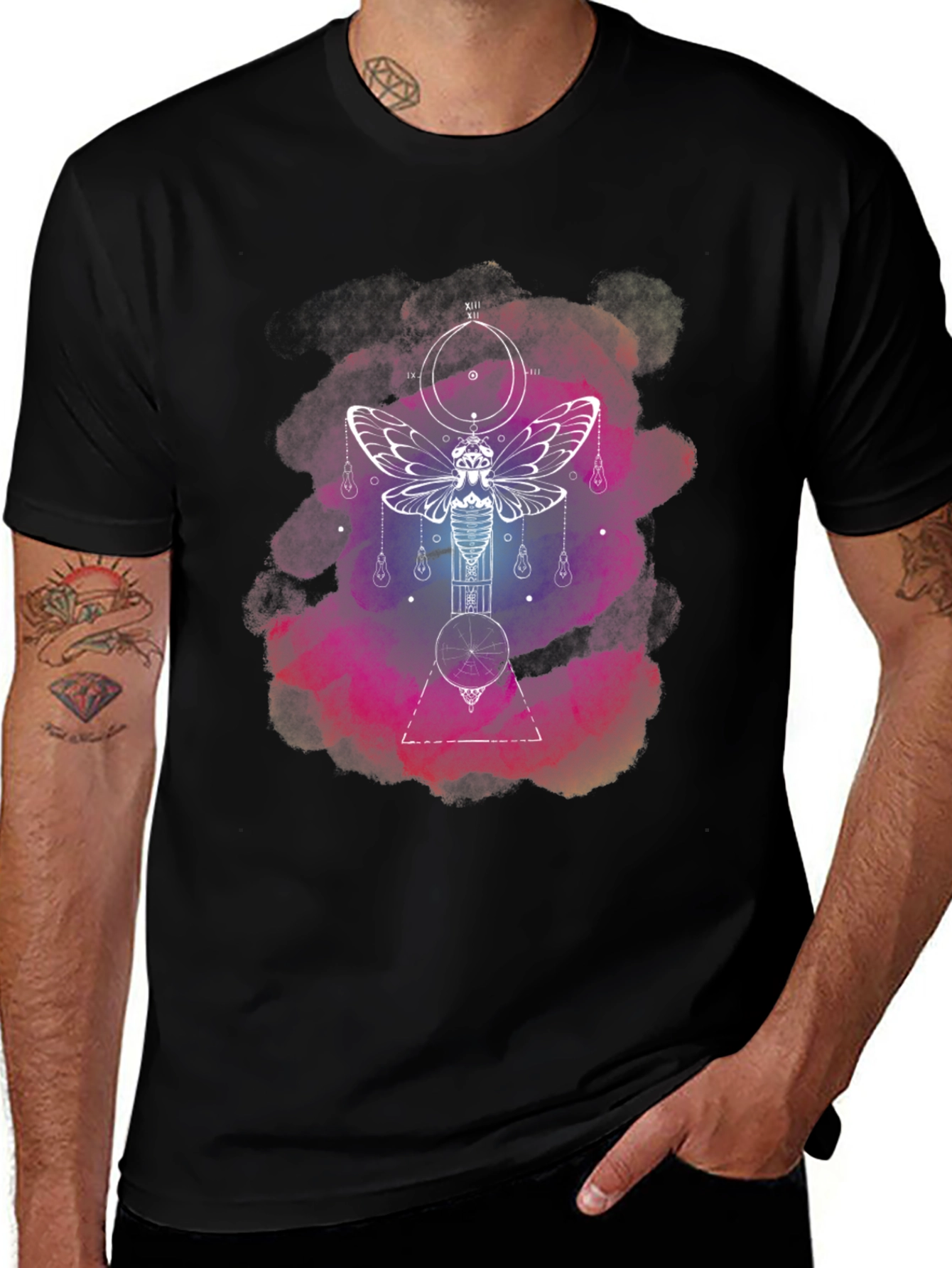Variant 30 of Mystic Moth Graphic Tee - Black