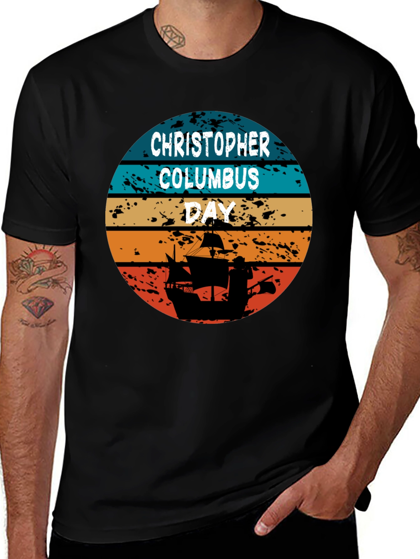 Christopher Columbus Day Retro T-Shirt