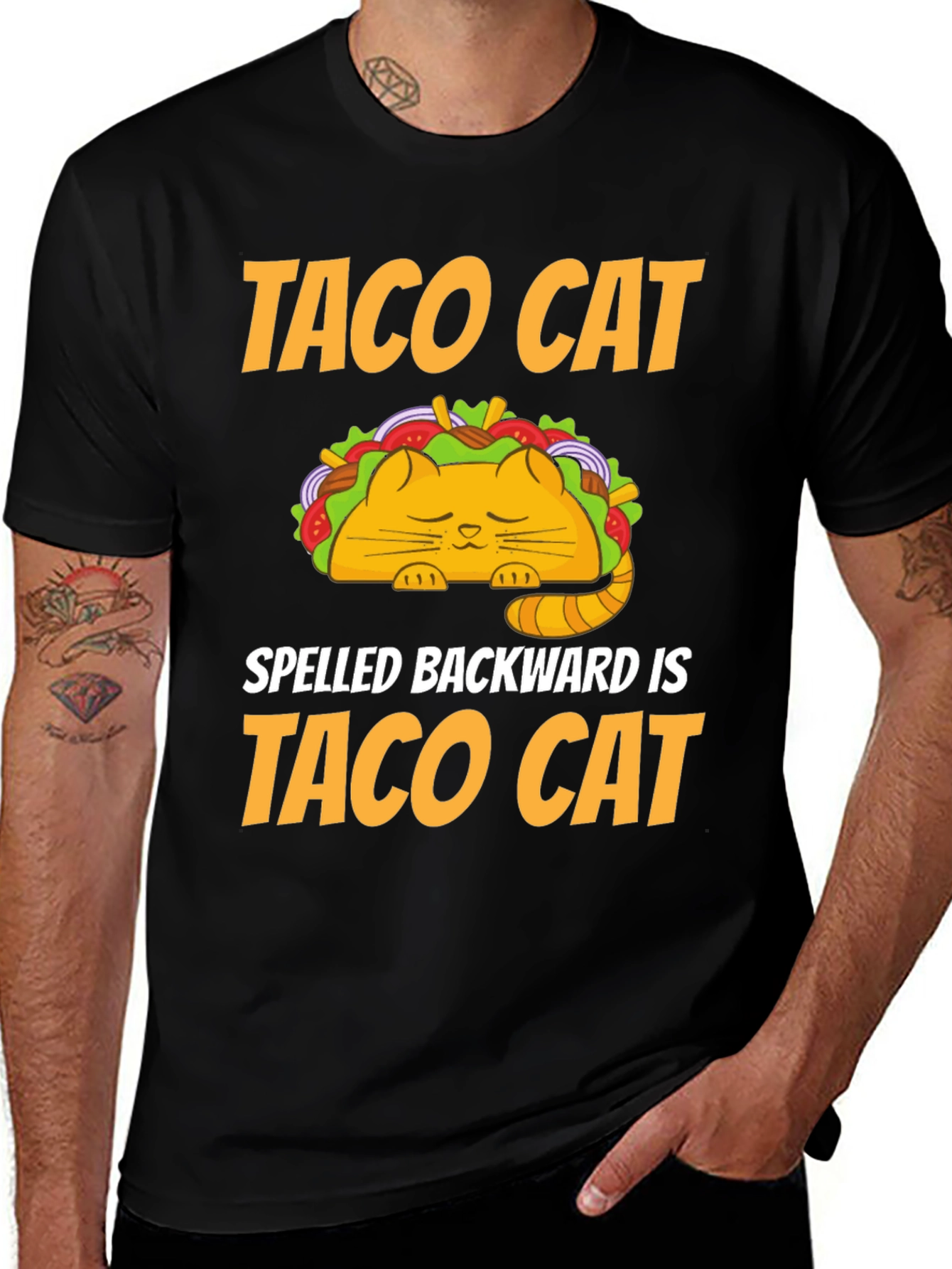 Taco Cat T-Shirt - Humorous Palindrome Tee